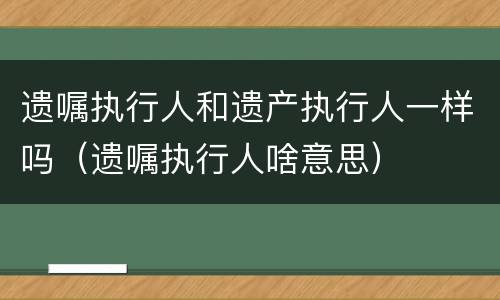 遗嘱执行人和遗产执行人一样吗（遗嘱执行人啥意思）