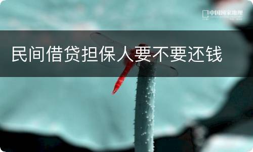 民间借贷担保人要不要还钱