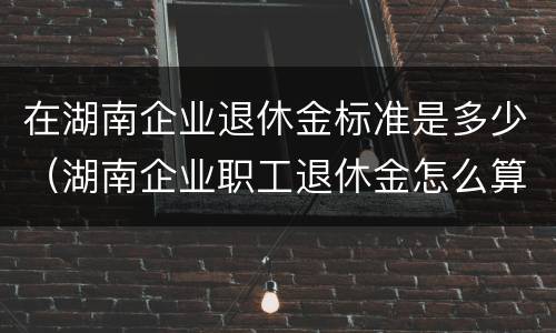 在湖南企业退休金标准是多少（湖南企业职工退休金怎么算）