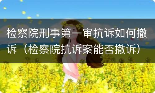 检察院刑事第一审抗诉如何撤诉（检察院抗诉案能否撤诉）