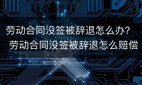 劳动合同没签被辞退怎么办？ 劳动合同没签被辞退怎么赔偿