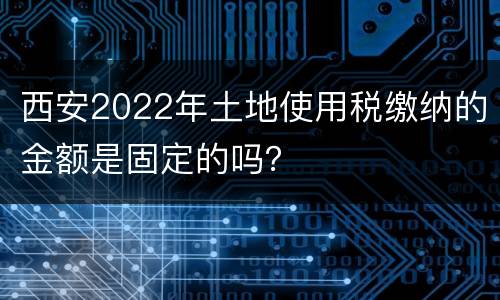 西安2022年土地使用税缴纳的金额是固定的吗？