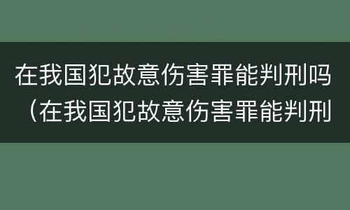 在我国犯故意伤害罪能判刑吗（在我国犯故意伤害罪能判刑吗）