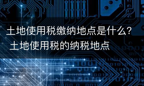 土地使用税缴纳地点是什么？ 土地使用税的纳税地点