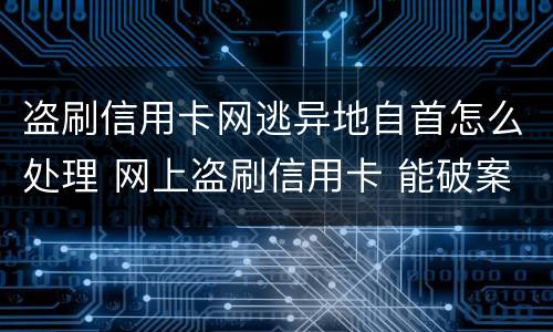 盗刷信用卡网逃异地自首怎么处理 网上盗刷信用卡 能破案吗