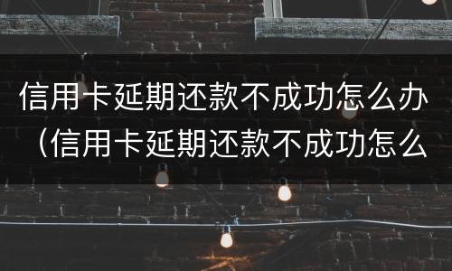 信用卡延期还款不成功怎么办（信用卡延期还款不成功怎么办呢）