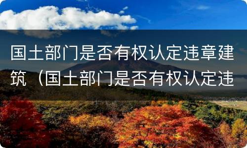 国土部门是否有权认定违章建筑（国土部门是否有权认定违章建筑违法行为）