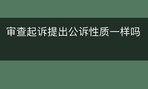 审查起诉提出公诉性质一样吗