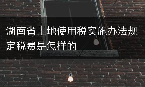 湖南省土地使用税实施办法规定税费是怎样的