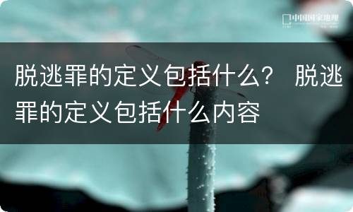 脱逃罪的定义包括什么？ 脱逃罪的定义包括什么内容