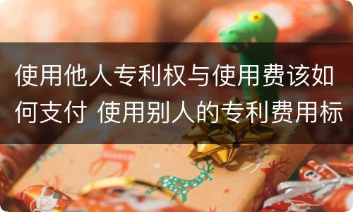 使用他人专利权与使用费该如何支付 使用别人的专利费用标准