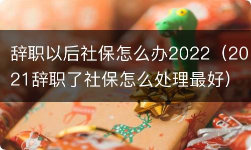 辞职以后社保怎么办2022（2021辞职了社保怎么处理最好）