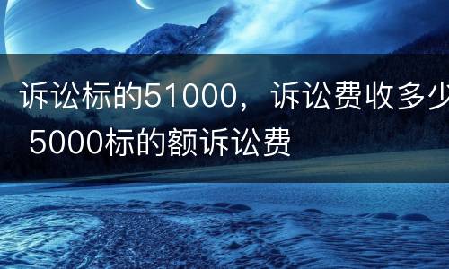 诉讼标的51000，诉讼费收多少 5000标的额诉讼费