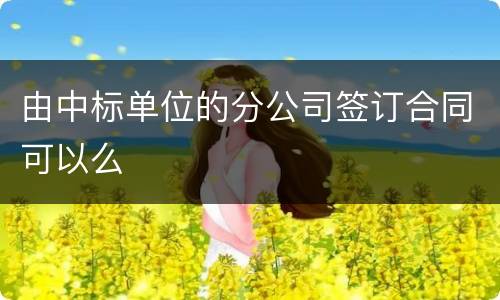 由中标单位的分公司签订合同可以么