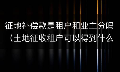 征地补偿款是租户和业主分吗（土地征收租户可以得到什么补偿）