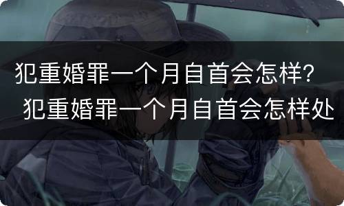 犯重婚罪一个月自首会怎样？ 犯重婚罪一个月自首会怎样处罚