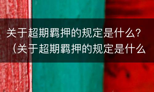 关于超期羁押的规定是什么？（关于超期羁押的规定是什么文件）