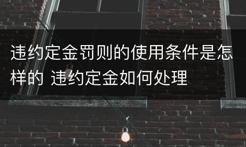 违约定金罚则的使用条件是怎样的 违约定金如何处理