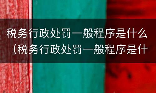 税务行政处罚一般程序是什么（税务行政处罚一般程序是什么）