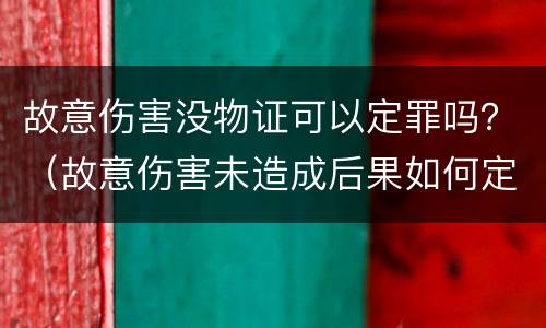 故意伤害没物证可以定罪吗？（故意伤害未造成后果如何定罪）