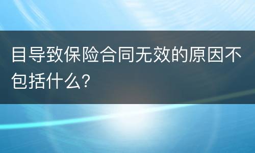 目导致保险合同无效的原因不包括什么？