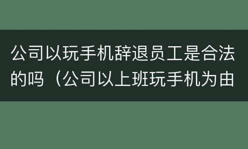 公司以玩手机辞退员工是合法的吗（公司以上班玩手机为由开除员工,符合劳动法吗）