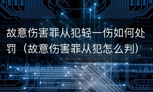 故意伤害罪从犯轻一伤如何处罚（故意伤害罪从犯怎么判）