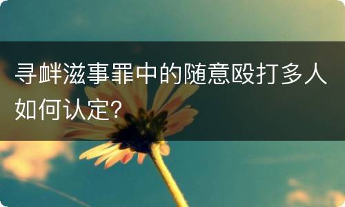 寻衅滋事罪中的随意殴打多人如何认定？