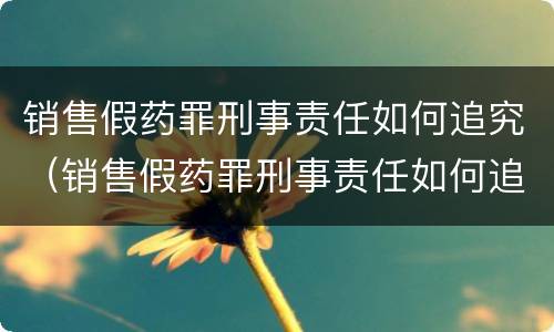 销售假药罪刑事责任如何追究（销售假药罪刑事责任如何追究的）