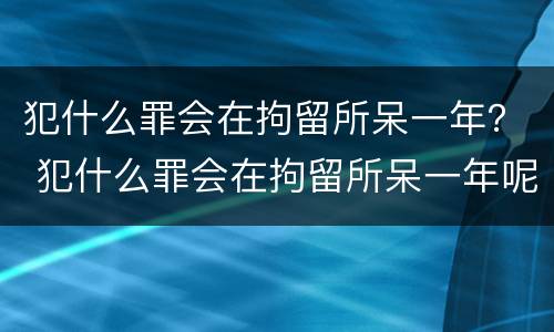 犯什么罪会在拘留所呆一年？ 犯什么罪会在拘留所呆一年呢