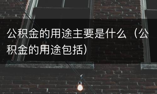 公积金的用途主要是什么（公积金的用途包括）