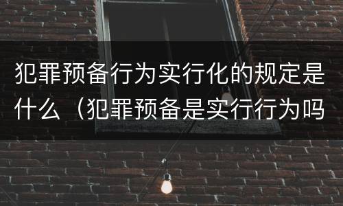 犯罪预备行为实行化的规定是什么（犯罪预备是实行行为吗）