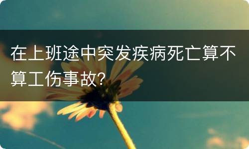 在上班途中突发疾病死亡算不算工伤事故？