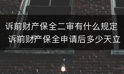 诉前财产保全二审有什么规定 诉前财产保全申请后多少天立案