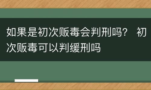 如果是初次贩毒会判刑吗？ 初次贩毒可以判缓刑吗