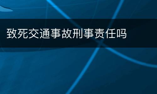 致死交通事故刑事责任吗