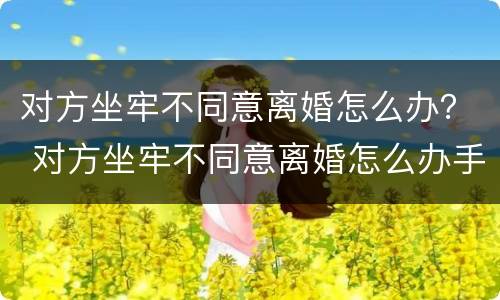 对方坐牢不同意离婚怎么办？ 对方坐牢不同意离婚怎么办手续