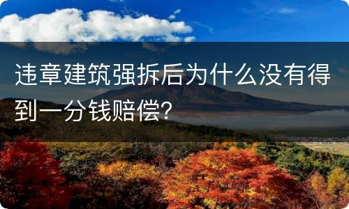 违章建筑强拆后为什么没有得到一分钱赔偿？