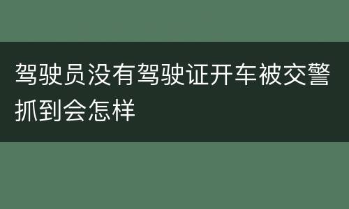 驾驶员没有驾驶证开车被交警抓到会怎样