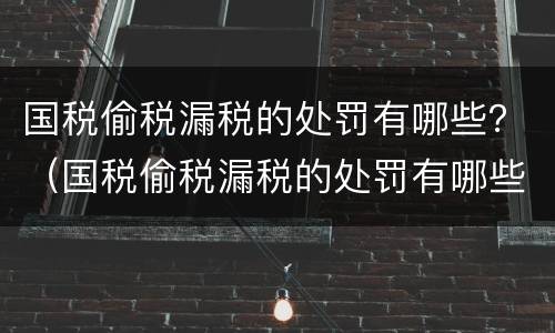 国税偷税漏税的处罚有哪些？（国税偷税漏税的处罚有哪些情况）