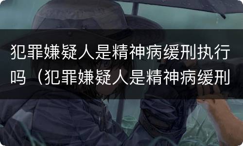 犯罪嫌疑人是精神病缓刑执行吗（犯罪嫌疑人是精神病缓刑执行吗）