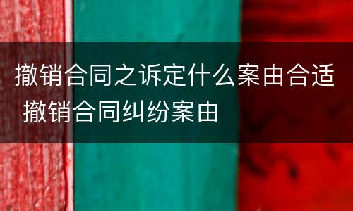 撤销合同之诉定什么案由合适 撤销合同纠纷案由