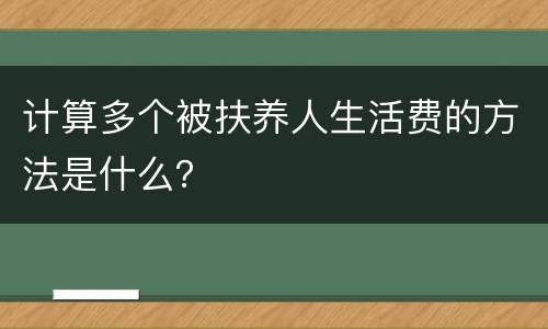 计算多个被扶养人生活费的方法是什么？