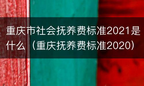 重庆市社会抚养费标准2021是什么（重庆抚养费标准2020）