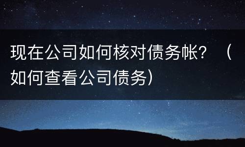 现在公司如何核对债务帐？（如何查看公司债务）