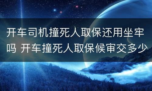 开车司机撞死人取保还用坐牢吗 开车撞死人取保候审交多少钱