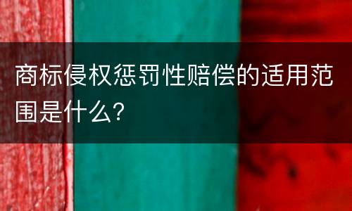 商标侵权惩罚性赔偿的适用范围是什么？