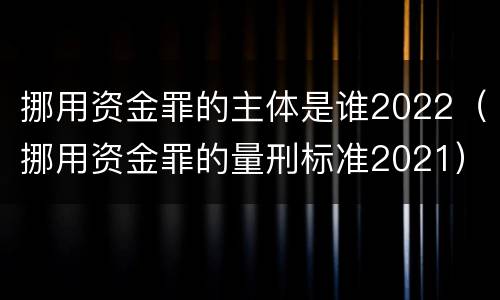 挪用资金罪的主体是谁2022（挪用资金罪的量刑标准2021）