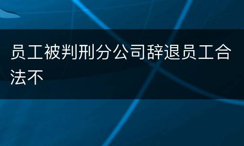 员工被判刑分公司辞退员工合法不