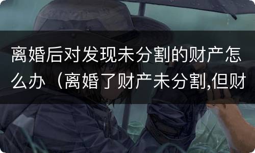 离婚后对发现未分割的财产怎么办（离婚了财产未分割,但财产所产生的效益怎么分）